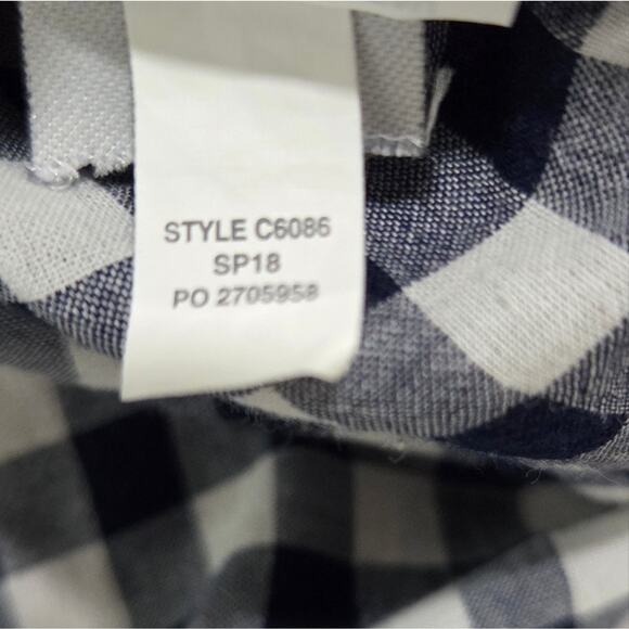 J. Crew Classic Button Front Boy Fit Shirt Gingham Print Shirt C6086 Size 12 - Picture 3 of 8